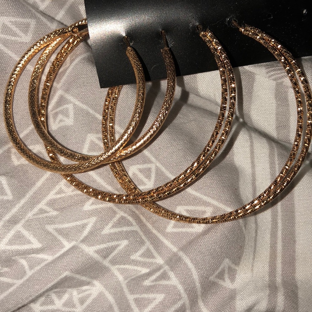 Golden hoop earrings